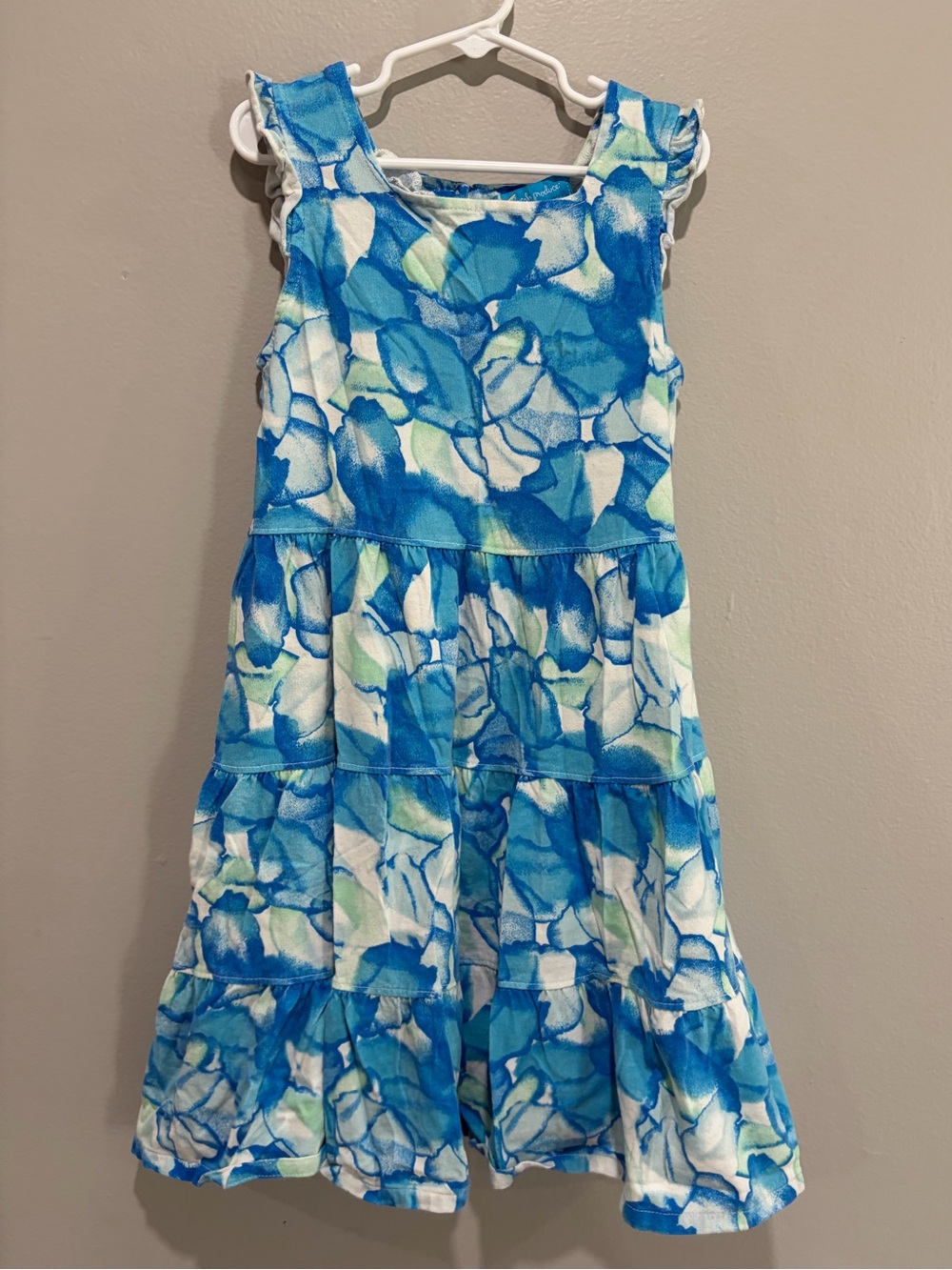 fresh produce Blue & White Floral Tiered Sundress